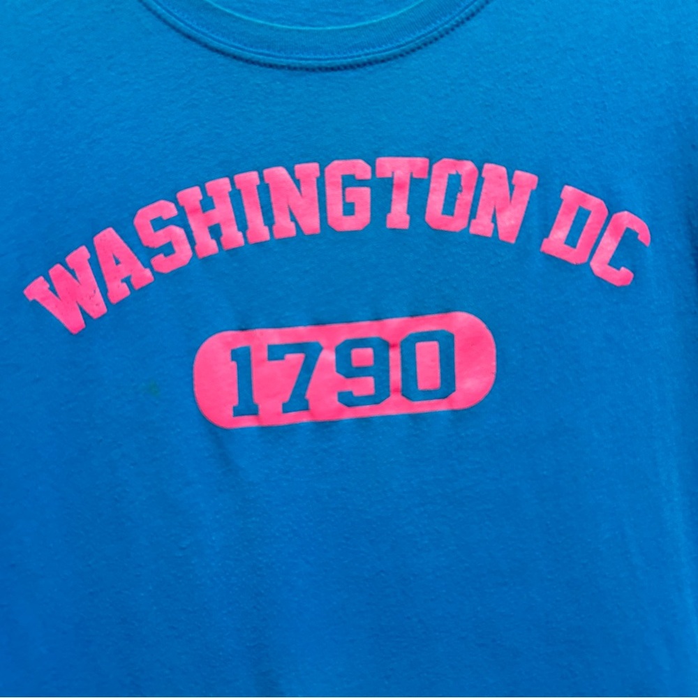 Washington DC Women’s Blue Cotton Tee Shirt - Picture 2 of 4
